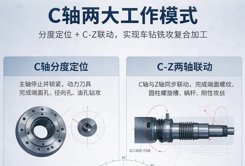 GTM斜床身车削中心c轴工作模式